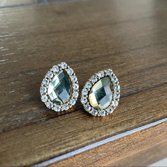 Francescas Gold Gem Teardrop Earrings - Picture 7 of 7